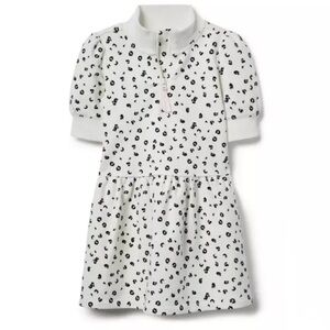Janie and Jack Girls size 12 casual dress Cotton Preppy Leopard Print Half Zip
